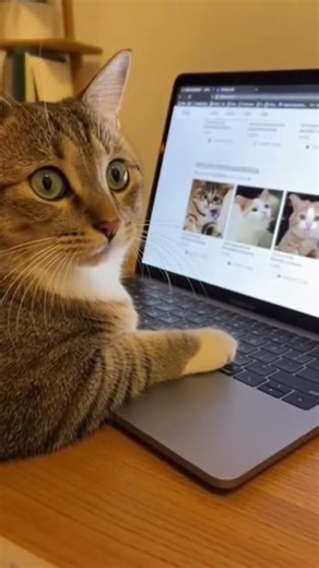 Cat Using Computer Like A Pro!😂#shorts #funnycat