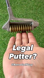 The Rollmatic Strokemaker Putter that was Patented in 1985 isn’t actually legal by the USGA but I’ll let you use it. It’s actually a training putter. Pretty rare and expensive if you can find one. Play Retro #vintagegolf #putter #golfer #golf | Retrogolfguy