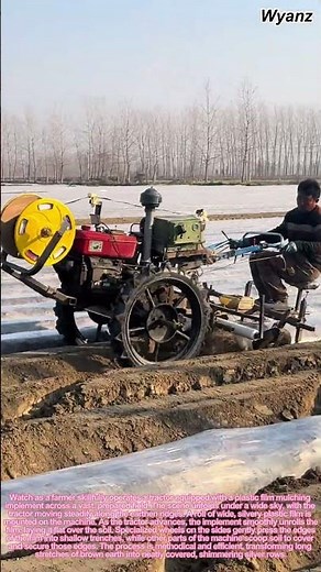 How Farmers Use Tractor to Cover Fields with Plastic Film | Modern Farming