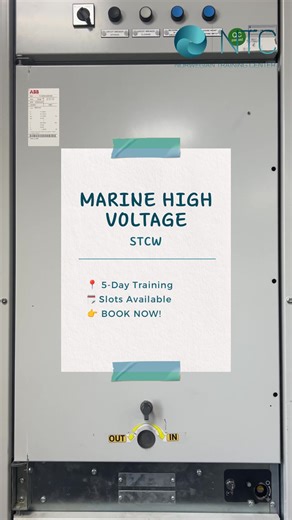⚡𝐇𝐢𝐠𝐡 𝐕𝐨𝐥𝐭𝐚𝐠𝐞. 𝐇𝐢𝐠𝐡 𝐒𝐭𝐚𝐧𝐝𝐚𝐫𝐝𝐬. 𝐓𝐨𝐭𝐚𝐥 𝐂𝐨𝐧𝐭𝐫𝐨𝐥. Our 5-Day STCW Marine High Voltage Training is built for officers entrusted with the safety and management of onboard high voltage systems. Learn critical safety procedures before, during, and after HV work, practice correct use of testing equipment and work permits, and develop the competence to handle isolation, switching, troubleshooting, and system restoration with precision. Book your Marine High Voltage cours