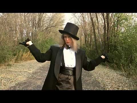 Wearing a tuxedo in the forest