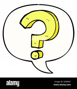 A simple looping animated cartoon question mark with speech bubble