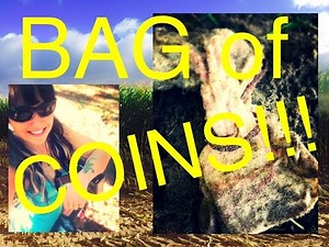 Metal detecting: Found a bag of coins in a field!! Silver cache!!