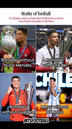 Messi Does not Have any International Trophy Without Di Maria 🤡💯 #shorts #football #dimaria #messi