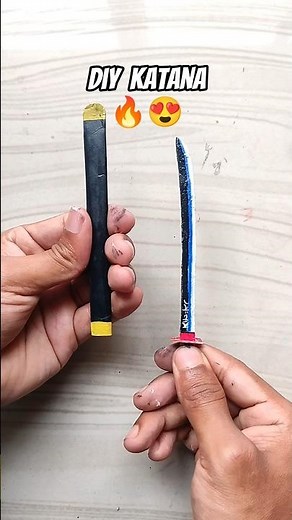 DIY Giyu Tomioka Katana 🔥 How To Make Giyu Tomioka Katana ✨ #diy #artandcraft #shorts