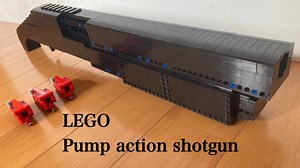 LEGO MOC-51851 Pump action shotgun brick shooting and shell ejecting (Other 2020)