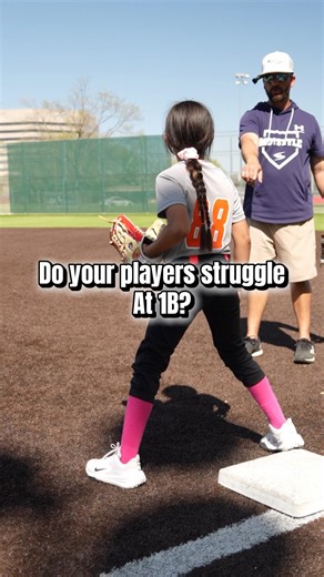 Do your players struggle at first base? #1stbase #softball