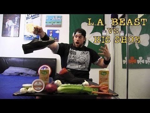 L.A. BEAST Attempts To Eat His Shoe (WARNING: Dumb)