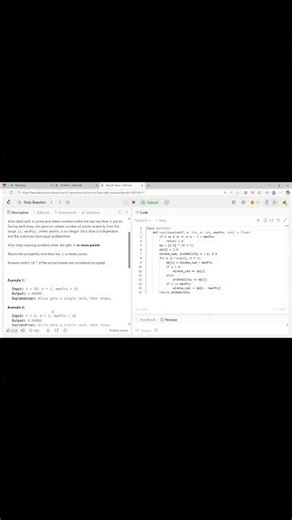 New 21 Game || LeetCode Daily Problem:||problem of the solved