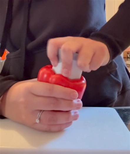 Got my new pepper corer!! Stuffed peppers just got so much easier! Who wants one? | Cooking With Gabby