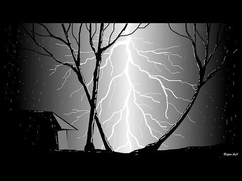 Thunder Storm Drawing |How to Draw in Ms Paint |drawing in paint in computer| paint in computer