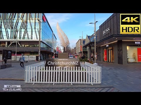 【4K HDR】Walk Tour Christchurch City South Island New Zealand!