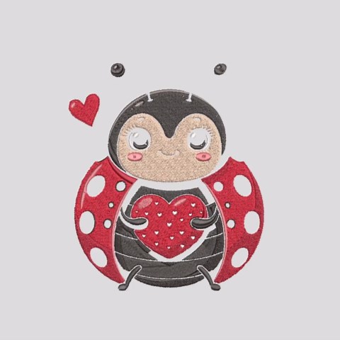Ladybug With Heart Embroidery Design, Spring Bug Stitch Machine Pattern, 4 Sizes, Instant Download - Etsy