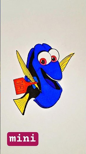 Coloring Dory from Finding Dory: Satisfying Ocean Blue Marker ASMR (Art Comes Alive!)