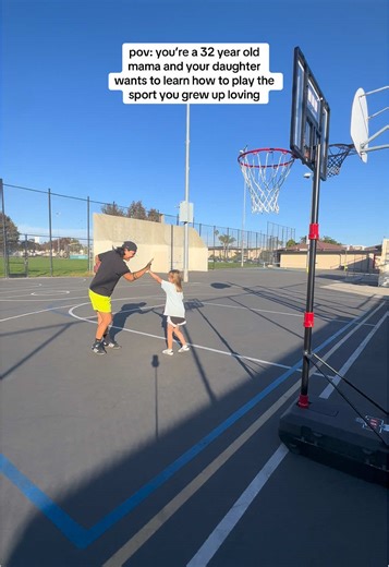 baller in the making 🏀 I grew up playing the sport and am so happy to see AJ show interest in it! I love going to the rec center near us to shoot around but AJ would always be sad cuz she couldn’t shoot into the baskets. found the perfect solution with this travel hoop. #wlw #twomoms #lgbtq #IGLHoop #IGLTravelHoop