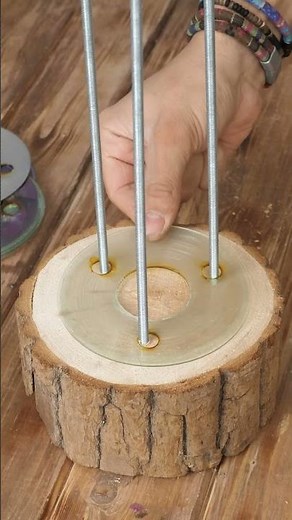 😱💿 Don't throw away your old CDs - you can make something useful out of them! #diy #maker #wood