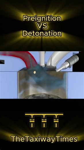 The Taxiway Times on Instagram: "🔥 Pre-Ignition vs. Detonation – What Every Pilot Should Know! ✈️💥 Ever heard your engine knock at altitude? That’s a serious problem! Today, we’re breaking down the difference between Pre-Ignition and Detonation—two silent engine killers. 💀⚠️ 💡 Pre-Ignition: Fuel ignites too early, before the spark plug fires. Causes? Carbon buildup, overheating, or glowing deposits in the cylinder. 🔥 💥 Detonation: Happens after ignition, but the fuel-air mixture explodes v
