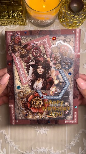 3.9K views · 364 reactions | Handmade Steampunk birthday card for my wonderful friend @louise.stewart.art ❤️ happy birthday hun! 拾 I’m so glad you liked it ⚙️ (Products from @scrapbookandjournal_shop) #scrapbooking #cardmaking #cardmakingideas #creativejournaling #artjournaling #asmrjournal #asmrcardmaking | The Juliet Journal | Facebook