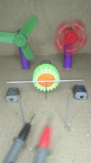 Red Spinner & Green Fan With Swich machine project #dcmotor #project