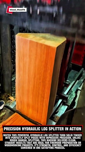 Precision Hydraulic Log Splitter in Action #woodworking #carpentry #satisfying #wood