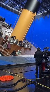 Behind the scenes of Titanic stern sinking sequence #Titanic #BTS #BehindTheScenes #MovieSet #Filmmaking #LeonardoDiCaprio #TitanicMovie #HollywoodBTS #VFX #FilmCrew #ReelMagic #TrendingNow #KateWinslet #CinemaLovers #OnSet | Cynthia Life