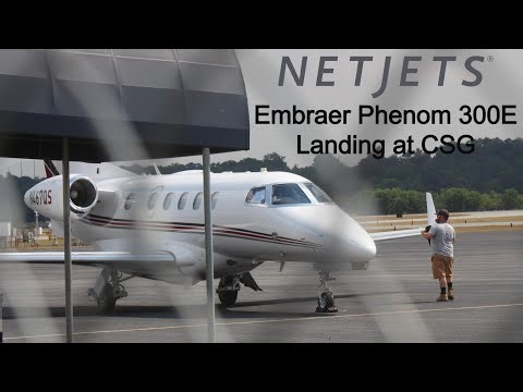 NetJets Embraer Phenom 300E Landing at Columbus Metropolitan Airport