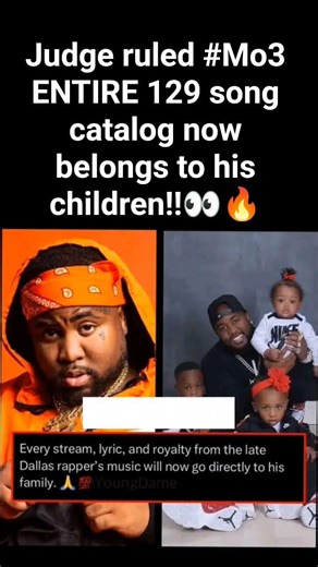 Mo3 catalog goes children 🎵: #Mo3 #MusicLegacy #HipHopNews #RIPMo3 #FamilyInheritance