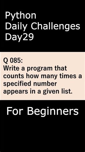 Python Daily Challenges Day029 For Beginners #programming #python #beginners
