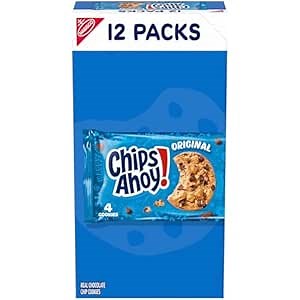 CHIPS AHOY! Original Chocolate Chip Cookies, 12 Snack Packs (4 Cookies Per Pack)