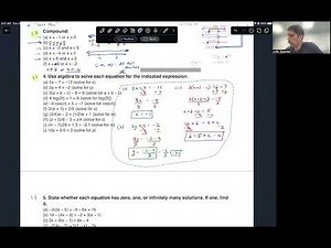 Math 5 Worksheet 1 Problem 4 Solving Equations (Part 1) - Precalculus