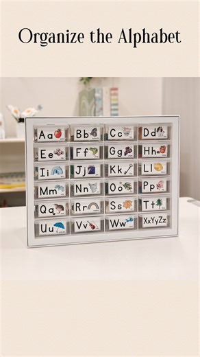 Becca | Mama | Teacher | Making this Alphabet Box was as easy as ABC with the beautiful labels from @montessorifromtheheart 💞 My alphabet tubs had been floating... | Instagram