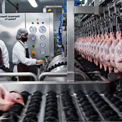 ‏Turkey Meat Process In Factory