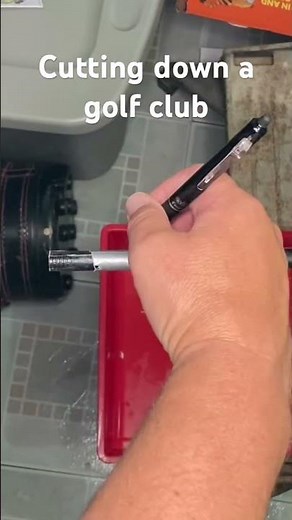 Cutting down a graphite golf shaft for my kids junior clubs #golfclub #golf #kidsgolf