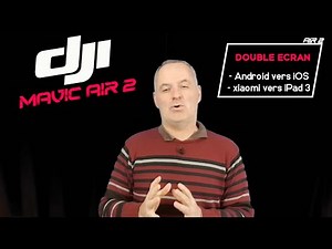 DJI drone = View from the drone displayed on two screens.