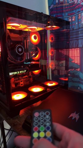 ARGB PWM Fan Hub, Addressable 5V-3PIN 2-in-1 RGB Computer PC Case Fan Hub 1 to 9 Ports Magnetic Splitter with Remote SATA Power Supply, Power Off Memory, Black