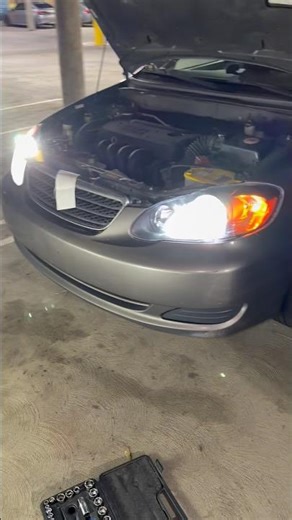 Changing our old 07 Corolla headlights to new LED lights #toyota #toyotacorolla #installation