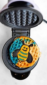 Blue and Yellow Bumble Bee Mini Protein Waffle! 💙💛🐝🧇 #waffles #miniwaffles #wafflewednesday #wafflehouse #waffleart #waffels #wafflicious #colorfulfood #wafflemaker #miniwafflemaker #ilovewaffles #wafflelove #waffletime #waffleswaffleswaffles #blueandyellow | Spiced Up Mom