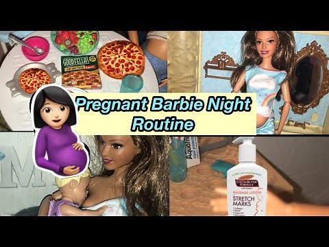 Pregnant Barbie Doll Night Routine 2021! (Roleplay story)