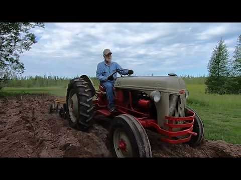 Ford 8N Tractor Discing Down Some Rough Furrows & Cleaning Up The Field Edge