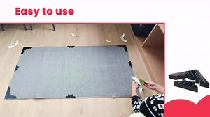 Rug Non Slip Grippers, Reusable Rug Tape, No Damaging for Floor, Carpet Corner Stickers for Hardwood Floors and Tiles, Strong Hold Carpet Gripper for Area Rugs,16Pcs