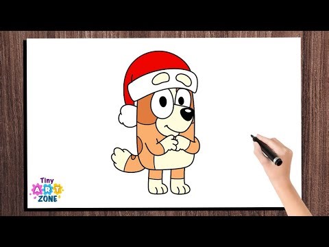 How to Draw Bingo Heeler easy | Bingo Drawing | Christmas Drawing | Bluey