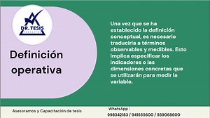 65 reactions · 28 shares | Los pasos principales en el proceso de operacionalización de variables: Definición operativa | Dr Tesis y Proyectos Perú | Facebook
