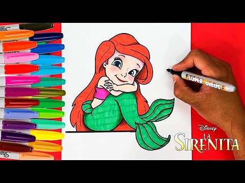 COMO DIBUJAR A LA SIRENITA DE DISNEY | How to draw The Little Mermaid Cute