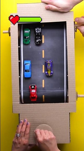 How To Make Cardboard Car Racing Track | DIY Cardboard Game | Krishna Technically 9140
