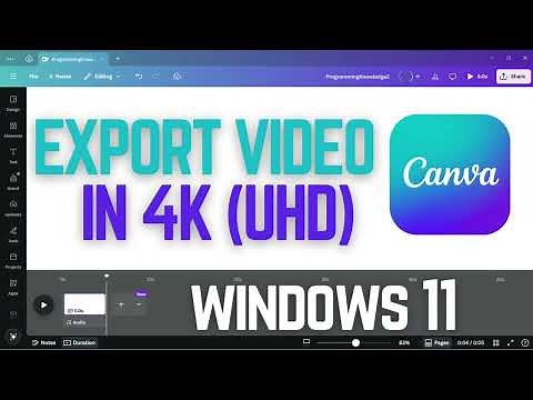 How to Export Video in 4K Ultra HD in Canva | Download your Video in High-Quality 4K (Tutorial)