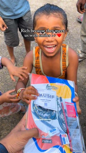 Helper Hands🤝❤️ on Instagram: "Their smiles say it all. 😊 definitely rich in smiles. 🤍 With just ₹80, we provided stationery kit which brought happiness and hope to a child today. What may seem small to us becomes something meaningful for them, a step towards learning, confidence, and brighter dreams. Their smiles reminded us that real richness lies in kindness and care. 🤍 You too can be a part of this change. By donating just ₹80, you can sponsor one stationery kit and support a child’s edu