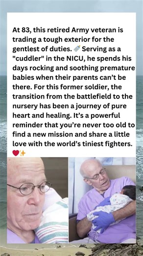 🚨At 83, this retired Army veteran is trading a tough exterior for the gentlest of duties.