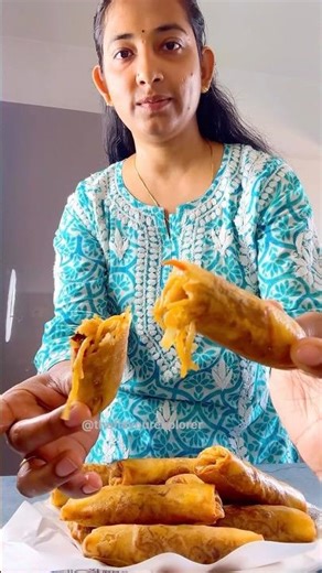 Crispy Veg Spring Roll Recipe 🤤| Perfect Street Style Spring Rolls #Shorts