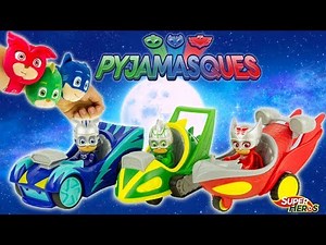 PYJAMASQUES Véhicules Speed Booster Yoyo Gluglu Bibou PJ Masks Jouets Toy Review Kids