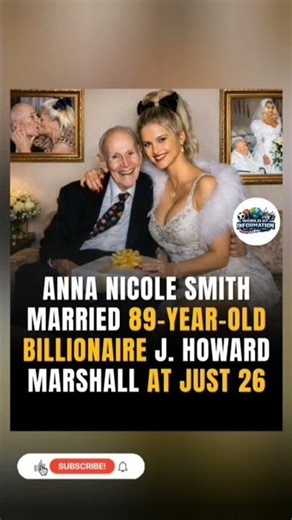 Anna Nicole Smith Married 89-Year-Old Billionaire J. Howard Marshall at Age 26 💍#news #shorts #viral